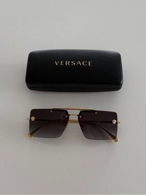 Versace Rimless Medusa Sunglasses with Tinted Gradient - Luxury Statement Piece